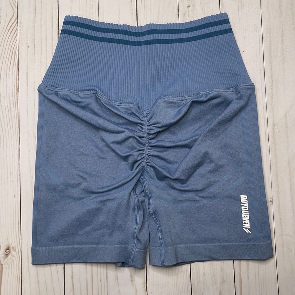 Doyoueven Scrunch Seamless Shorts - Slate Blue - S